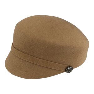 Vintage Betmar New York Tan Wool Felt Baker Boy Hat